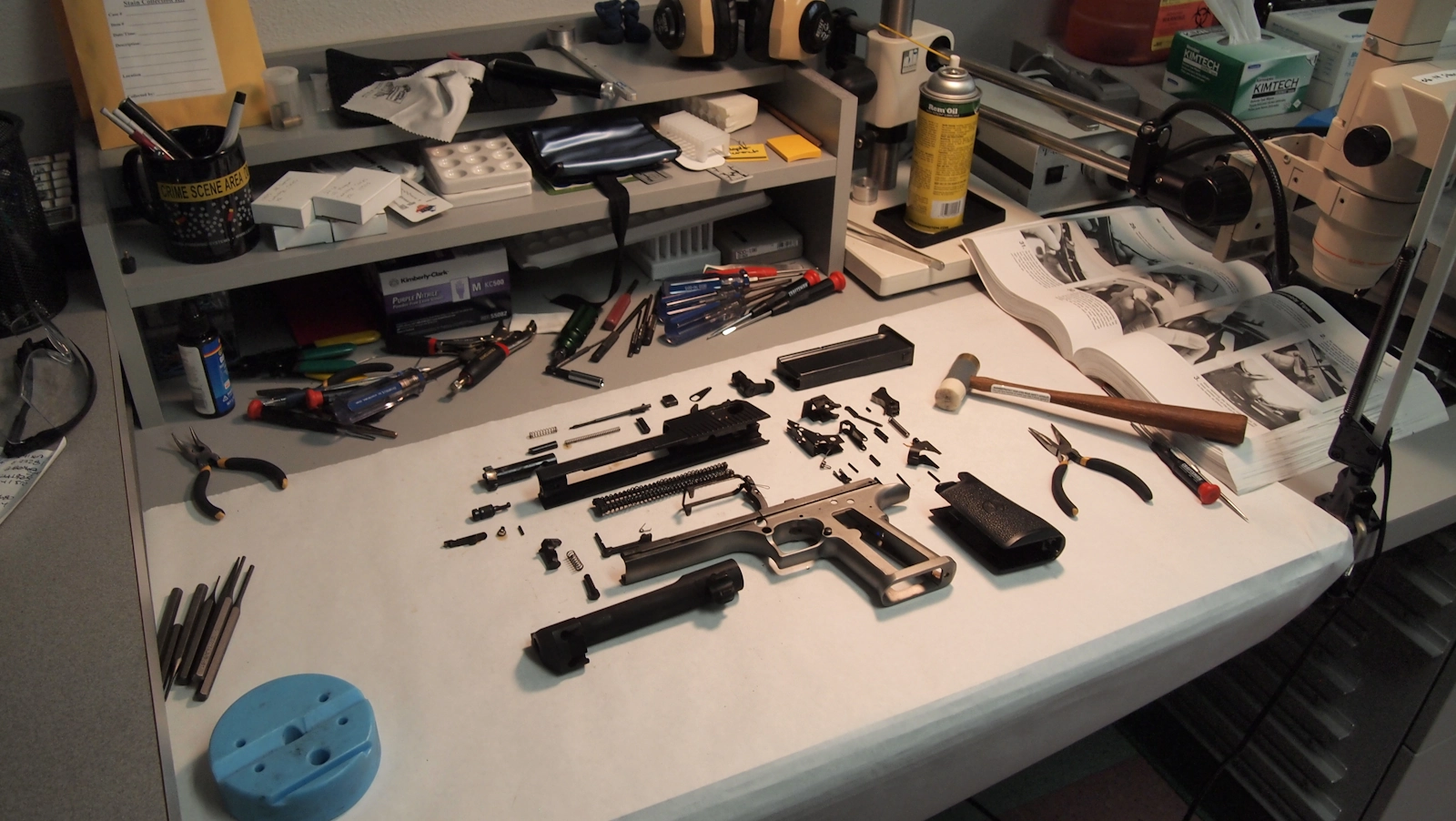 Disassembly of a Desert Eagle pistol